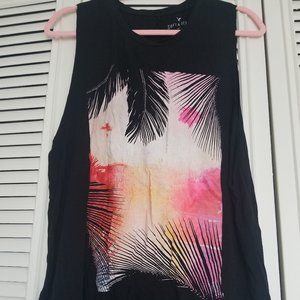 AEO T black beach print